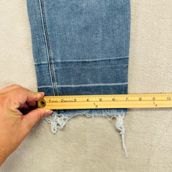 McGuire Jeans Womens 28 Light Wash Blue Denim Ankle‎ Straight Raw Hem **FLAWED** - Picture 11 of 12